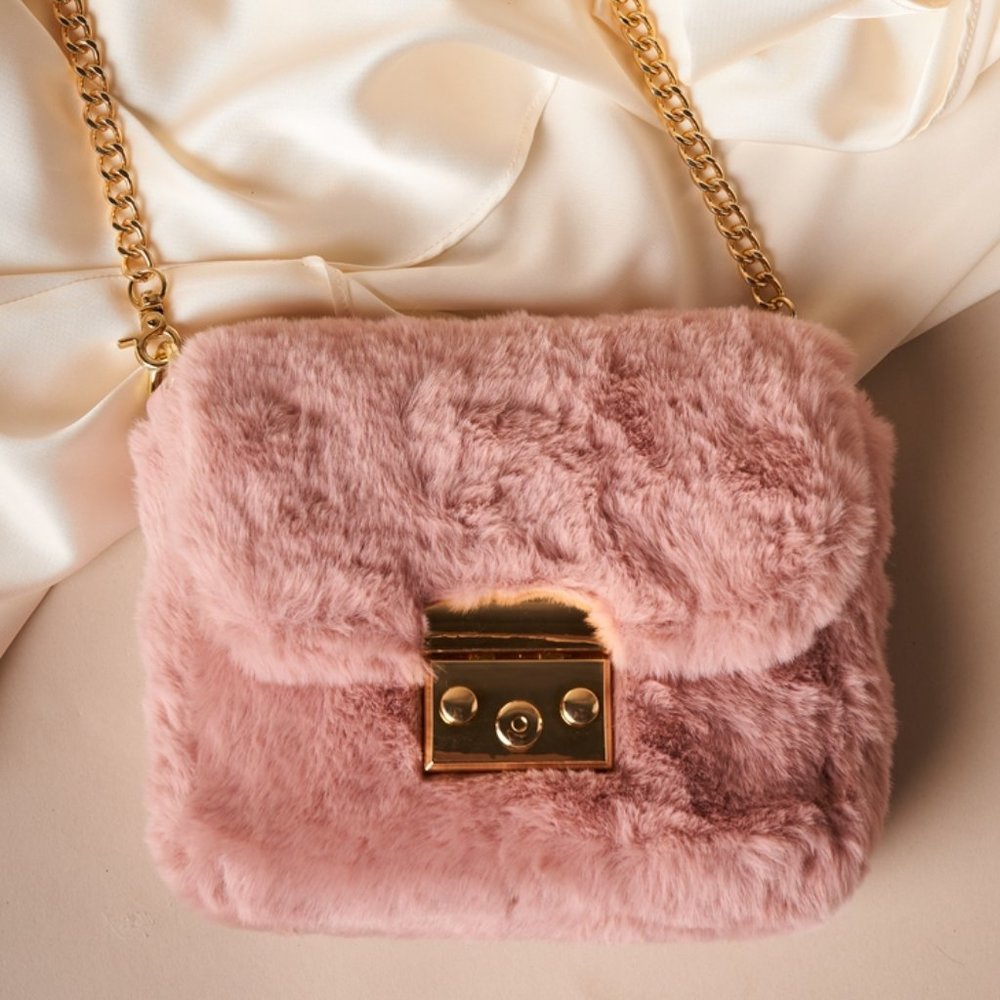 Faux Fur Pink Bag